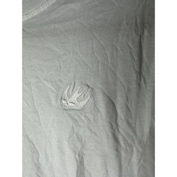 Alexander McQueen Womens SMALL White T Shirt Embroidered Swallow Bird - Picture 4 of 5
